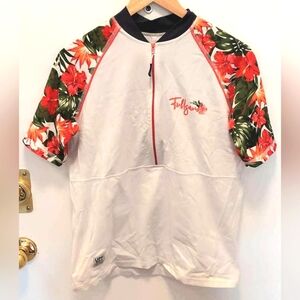 Floral UV protective swim top rashguard